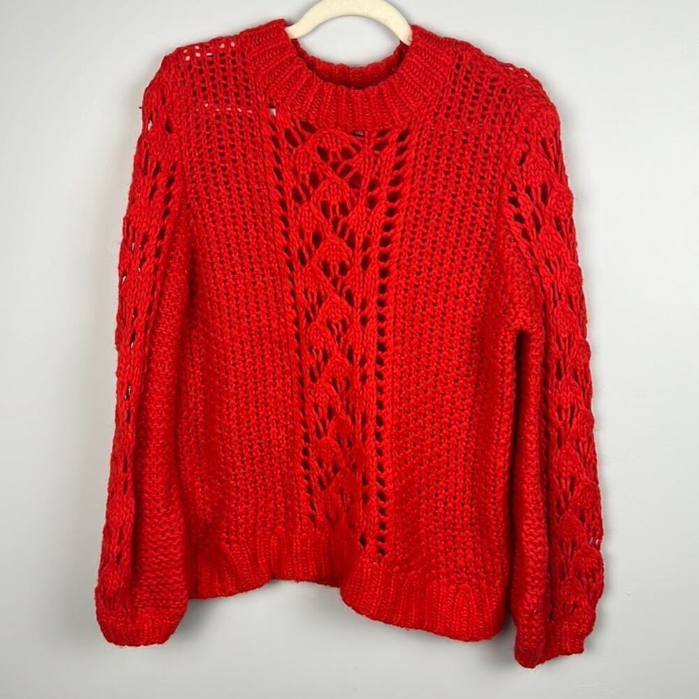 Lou & Gray large open knit crewneck sweater